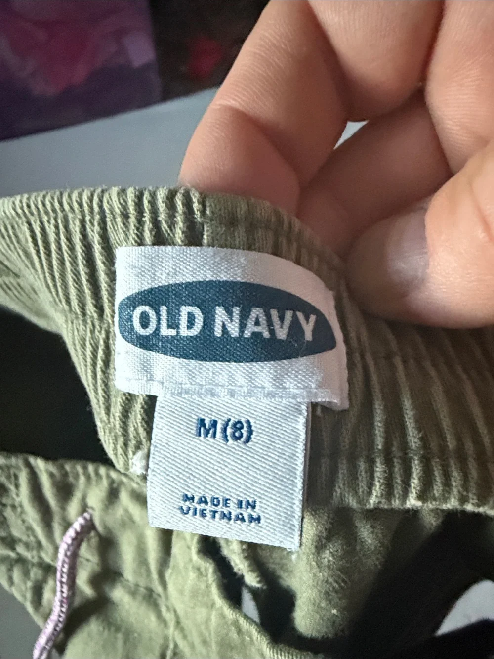 Old Navy Olive Green Drawstring Girls' Shorts with Pink Tie